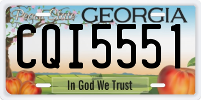 GA license plate CQI5551