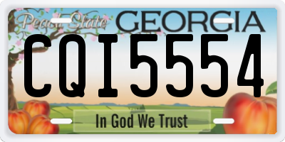 GA license plate CQI5554