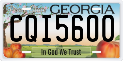 GA license plate CQI5600