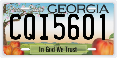 GA license plate CQI5601