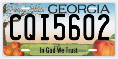 GA license plate CQI5602