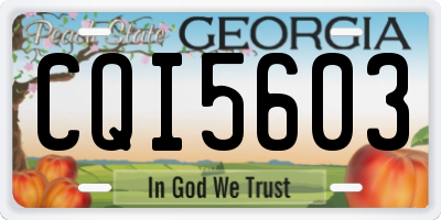 GA license plate CQI5603
