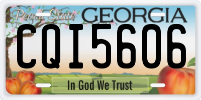 GA license plate CQI5606