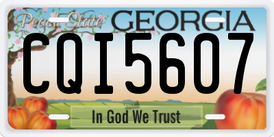 GA license plate CQI5607