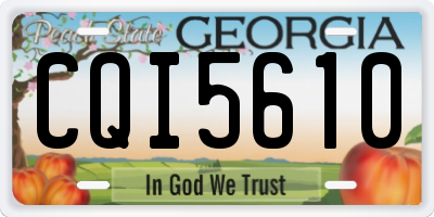 GA license plate CQI5610