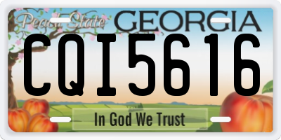 GA license plate CQI5616