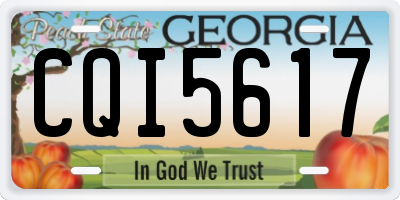 GA license plate CQI5617