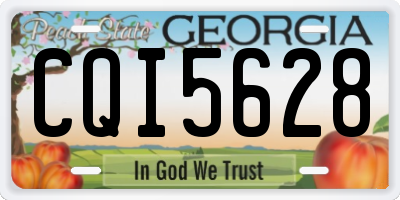 GA license plate CQI5628