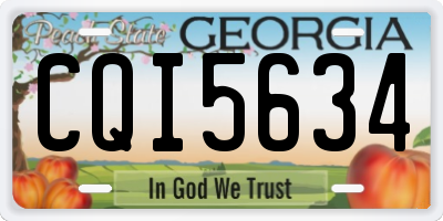 GA license plate CQI5634