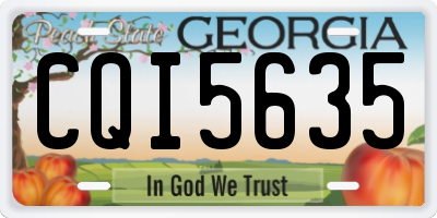 GA license plate CQI5635