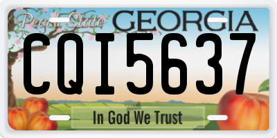 GA license plate CQI5637