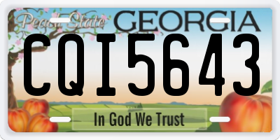 GA license plate CQI5643