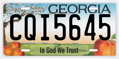 GA license plate CQI5645