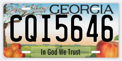 GA license plate CQI5646