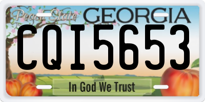 GA license plate CQI5653
