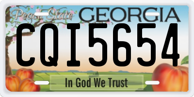 GA license plate CQI5654