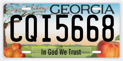 GA license plate CQI5668