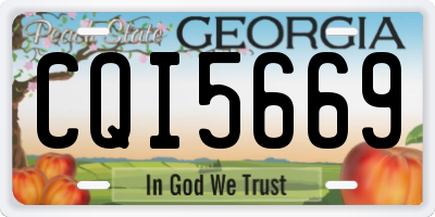 GA license plate CQI5669