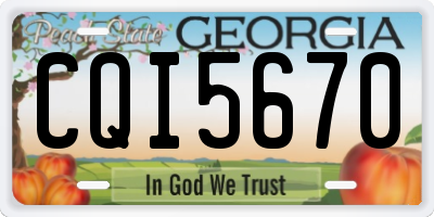 GA license plate CQI5670