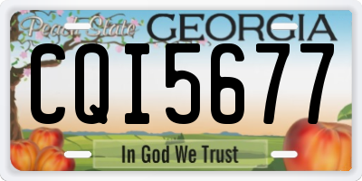 GA license plate CQI5677