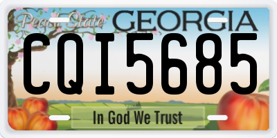 GA license plate CQI5685