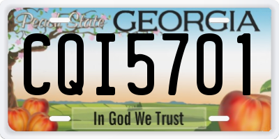 GA license plate CQI5701
