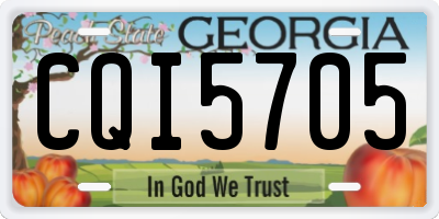 GA license plate CQI5705