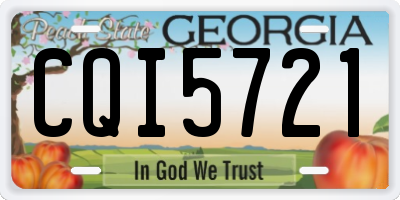 GA license plate CQI5721