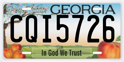 GA license plate CQI5726