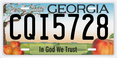 GA license plate CQI5728