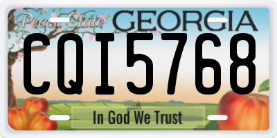GA license plate CQI5768