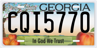 GA license plate CQI5770