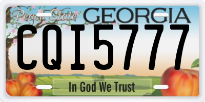 GA license plate CQI5777