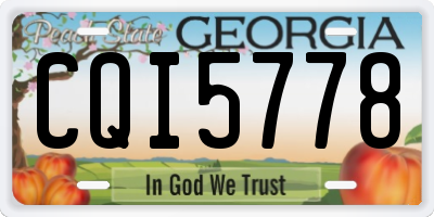 GA license plate CQI5778