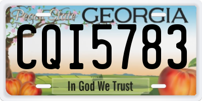 GA license plate CQI5783