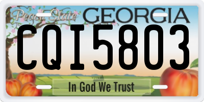 GA license plate CQI5803