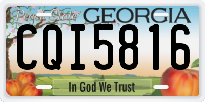 GA license plate CQI5816