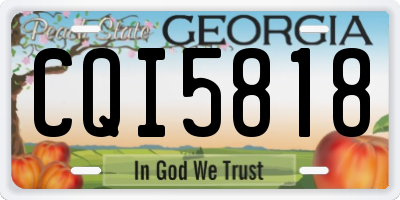 GA license plate CQI5818