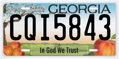 GA license plate CQI5843