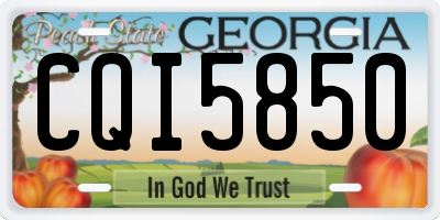 GA license plate CQI5850