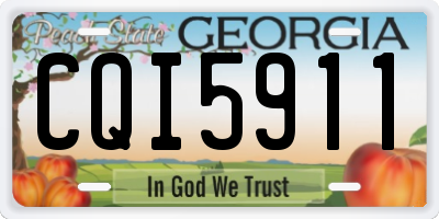 GA license plate CQI5911