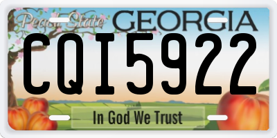 GA license plate CQI5922