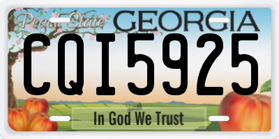 GA license plate CQI5925