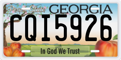 GA license plate CQI5926
