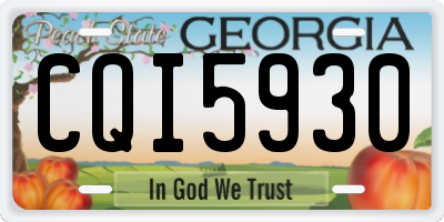 GA license plate CQI5930