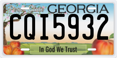 GA license plate CQI5932