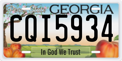 GA license plate CQI5934