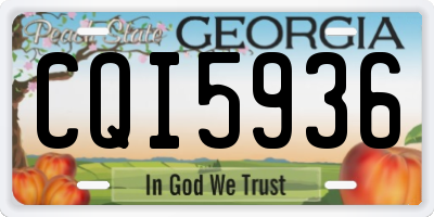 GA license plate CQI5936
