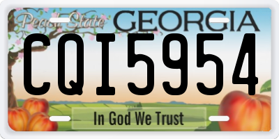 GA license plate CQI5954
