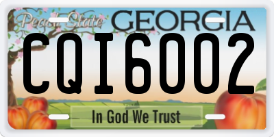 GA license plate CQI6002